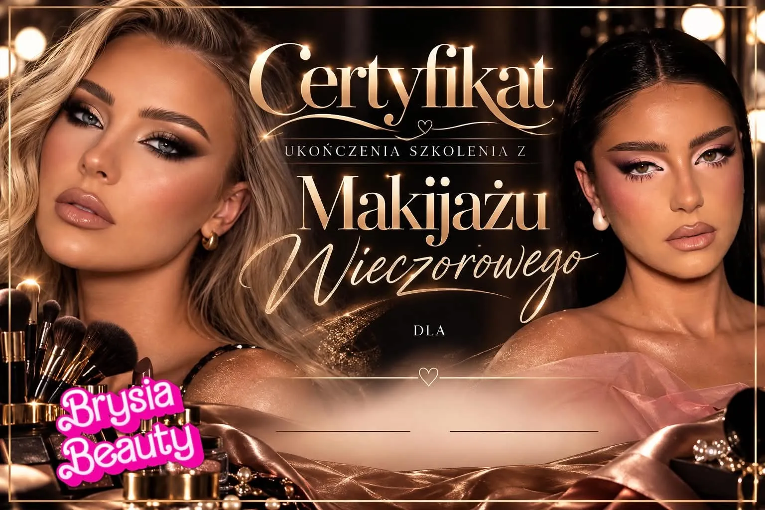 Makijaż wieczorowy, certyfikat zawodowy